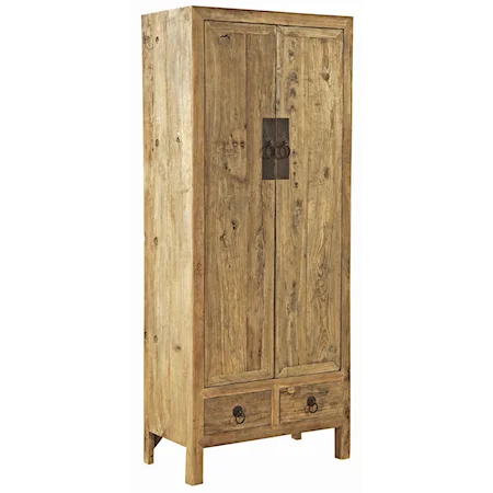 Rustic Old Elm Door Armoire Storage Cabinet